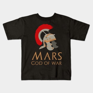 Ancient Roman Mythology - Mars God Of War - Legionary Helmet Kids T-Shirt